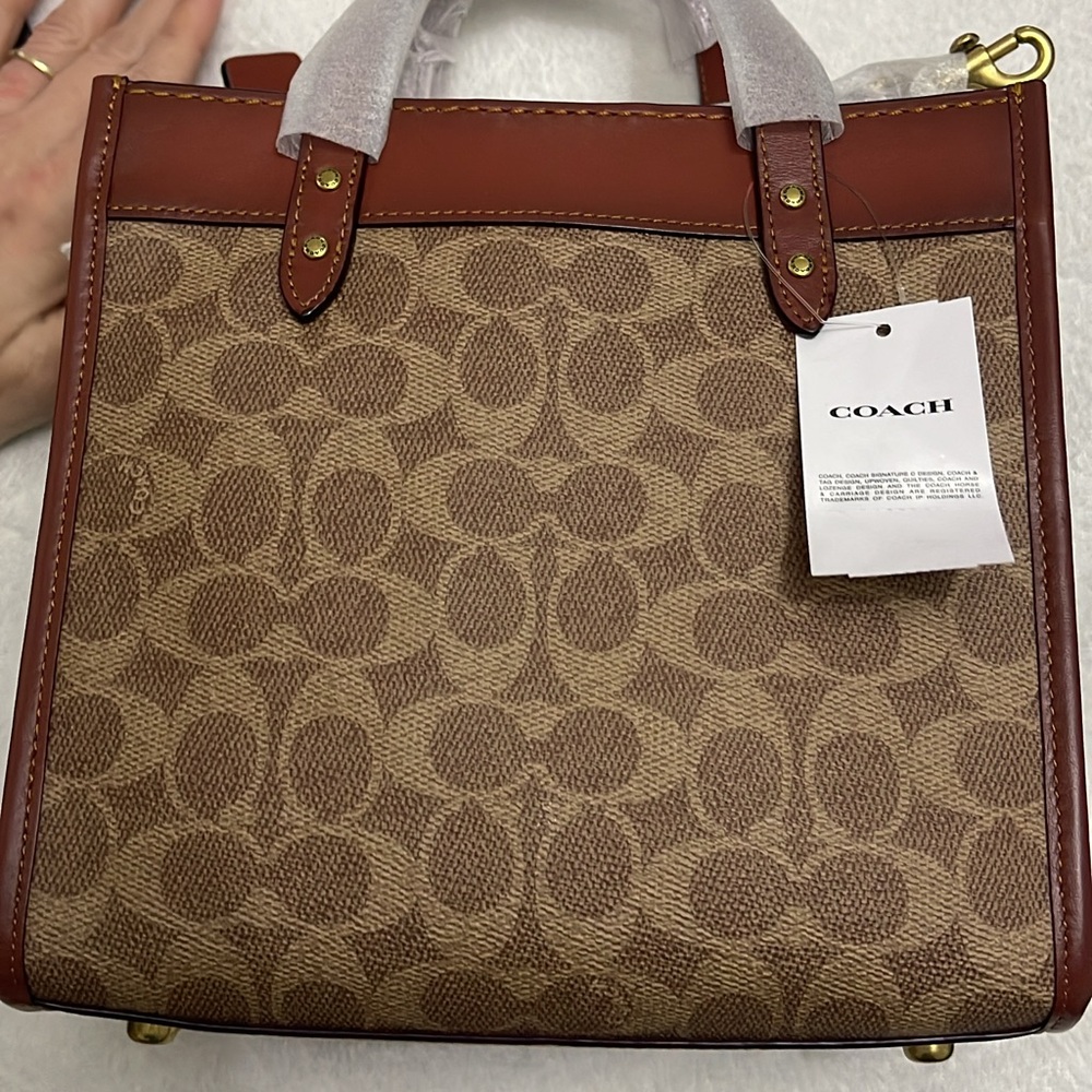Coach Brown and Tan Patterned Tote
